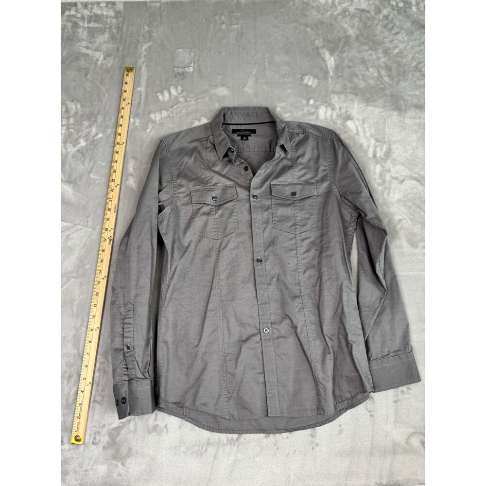 Marc Anthony Shirt‎ Mens Small Slim Fit Gray Short Sleeve Button Front